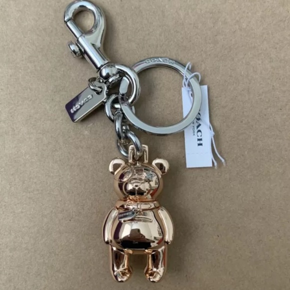 Rose Gold Coach 3D Teddy Bear Charm - Picture 1 of 4